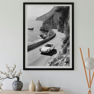 Porsche 911 Print, Black and White, Porsche Poster, Vintage Photography, Porsche Wall Art, Printable, Hypebeast Room Decor, Digital Download
