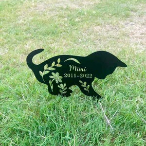 Personalized Cat Memorial Sign, Custom Cat Grave Marker, Outdoor Garden Stake, Pet Cemetery Marker, Fluffy Cat Loss Gift, Cat Remembrance