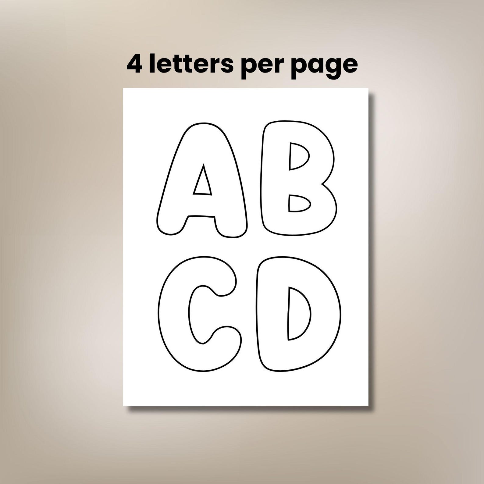 4-inch Alphabet Letter Templates A–Z – Uppercase Printable PDF for