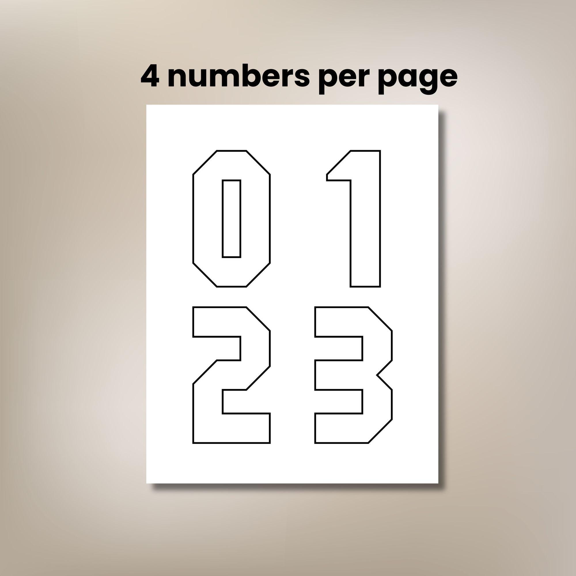4-inch Printable Number Templates 0–9 – Digital PDF for Classrooms ...