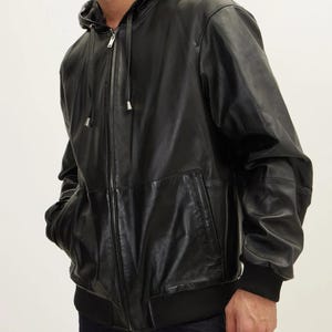 Men&#39;s Genuine Lambskin Leather Biker Jacket - Vintage Style