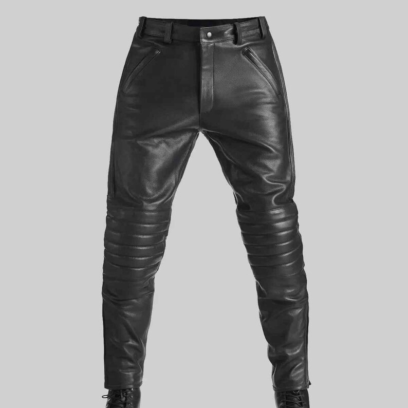Men's Rocker Pants Men's Genuine Leather Pants: Rock Star Style With Zipper Detail - Etsy