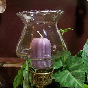 Vintage Clear Glass Votive Cup Candle Holder Vintage Homco Home Interiors Country Shade Peg Cup
