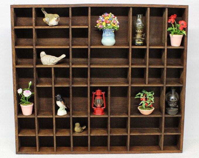 Wood Curio Cabinet, Miniatures Display Shelf, Collectibles Cabinet ...