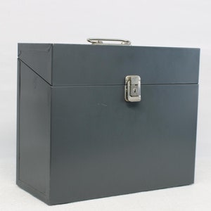 Gray Metal File Box Vintage Porta File by Hamilton Scotch Company