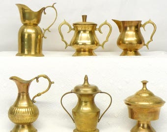 Vintage Brass Jug Vase with Handles Brass Vessel Your Choice Unique Shapes and Styles Aged Brass Compote
