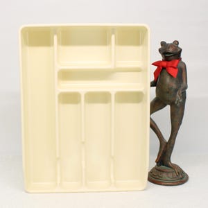 Vintage Rubbermaid Silverware Tray, Flatware Tray, Almond Silverware Drawer Tray, Drawer Organizer