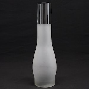Frosted Glass Chimney Shade, Hurricane Lamp, Kerosene Lamp, Replacement Glass, Glass Chimney, 12&quot; tall x 2 7/8&quot; fitter base