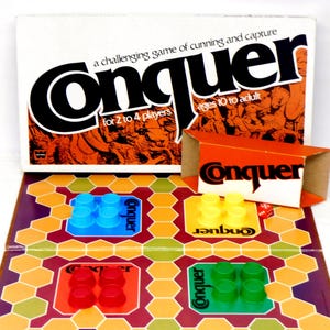 Conquer Board Game Vintage 1979, A Challenging Game of Cunning and Capture, Complete and Ready to Play
