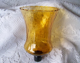 Vintage HOMCO Amber Glass Votive Cup Candle Holder Home Interiors