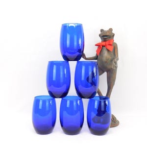Cobalt Blue Glassware Blue Stemless Wine Glass Tumblers Barware