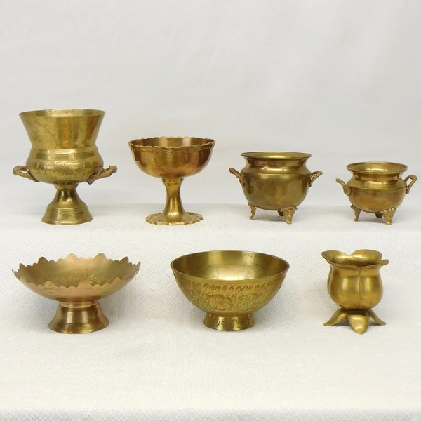 Vintage Brass YOUR CHOICE Brass Vase Vessel Variety of Shapes and Sizes