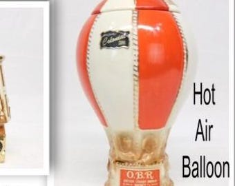 Jim Beam Hot Air Balloon Decanter 1969 OBR Round World Whiskey Bottle Empty