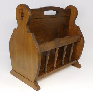 Wood Magazine Rack From Leick Furniture, Mahogany Finish, Spindle ...