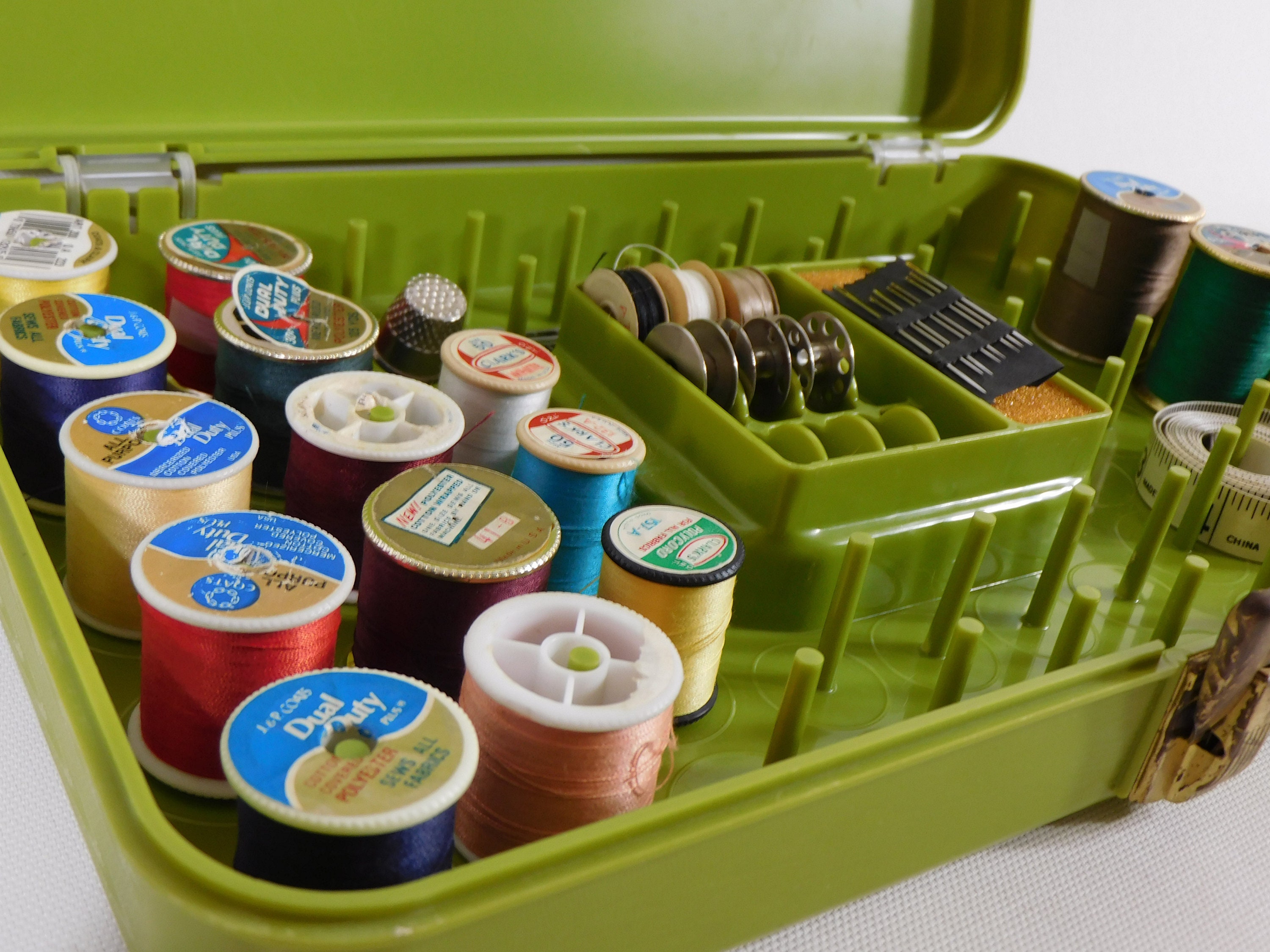Vintage Wilson Sewing Box Thread Box Lime Green Holds 48 Etsy