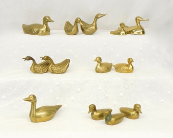 Vintage Brass Duck or Goose YOUR CHOICE Aged Brass Various Styles Small Brass Duck or Geese