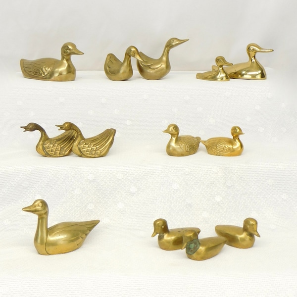 Vintage Brass Duck or Goose YOUR CHOICE Aged Brass Various Styles Small Brass Duck or Geese