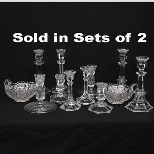 Crystal Glass Candle Holder Pairs Assorted shapes and sizes to choose from Wedding Table Candleholders