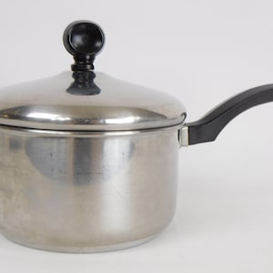 Vintage Farberware, 1 Quart Saucepan, Stainless Steel, Aluminum Clad, Cooking Pot, Yonkers NY image 1