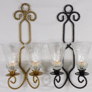 Vintage Wall Sconce Double Arm Sconce, Choose Gold Wall Sconce or Black Wall Sconce, Eternal Twist Double Sconce