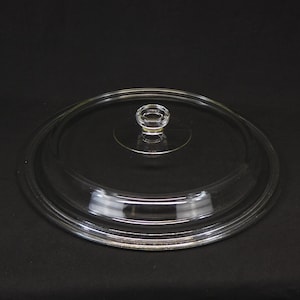 Vintage Clear Glass Lid Replacement Lid Round 12 1/4&quot; Diameter x 11 1/2&quot; Inner Lip