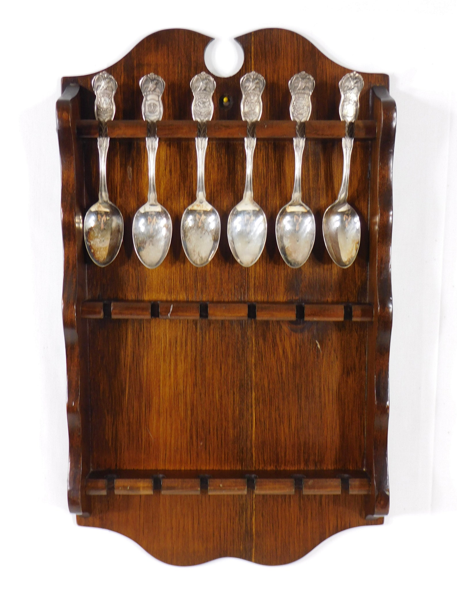 Vintage Cornwall Wood Spoon Rack Souvenir Spoons Collector Etsy