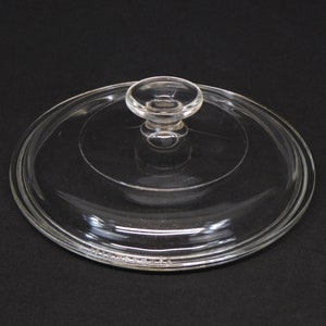 Glass Lid Vintage Corning New York USA Replacement Lid Clear Glass Lid Round 9&quot; Diameter, 8 1/4&quot; Inner Lip