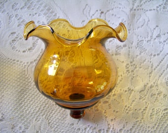 Amber Glass Fluted Votive Cup Candle Holder Home Interiors