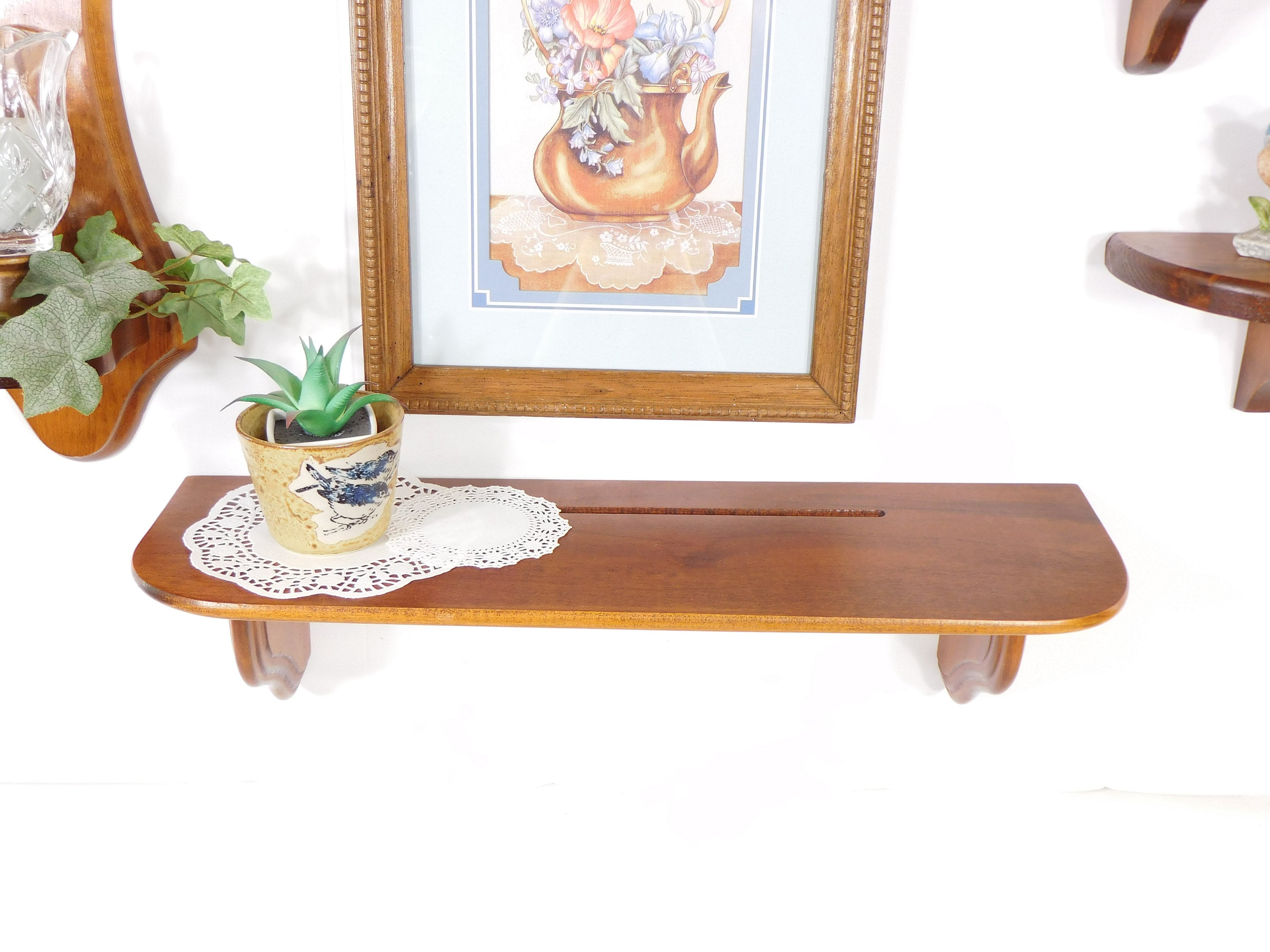Vintage Wood Shelf Wooden Shelf Plate Shelf Knick Knack Etsy