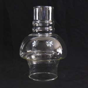 Glass Chimney 3&quot; Fitter Base Candle Holder Shade Replacement Oil Lamp Shade 7&quot; tall Clear Glass  4 3/4&quot; bulge