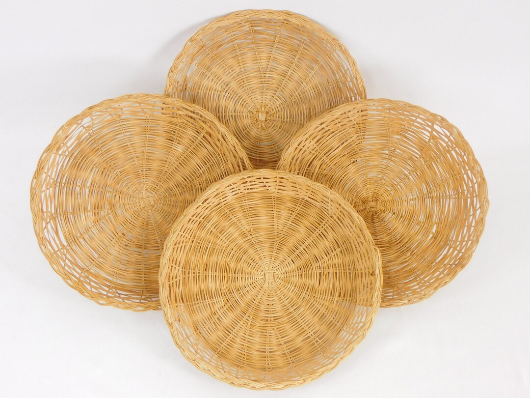 Wicker Paper Plate Holders Picnic Plate Holders Rattan Woven Etsy