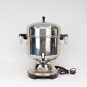 Vintage Farberware Model 130 Electric Urn Stainless Steel Coffee Maker 36  Cup