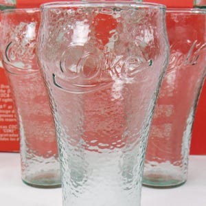 Coca Cola Glasses, Bell Soda Glasses, Vintage Indiana Glass Set of 4