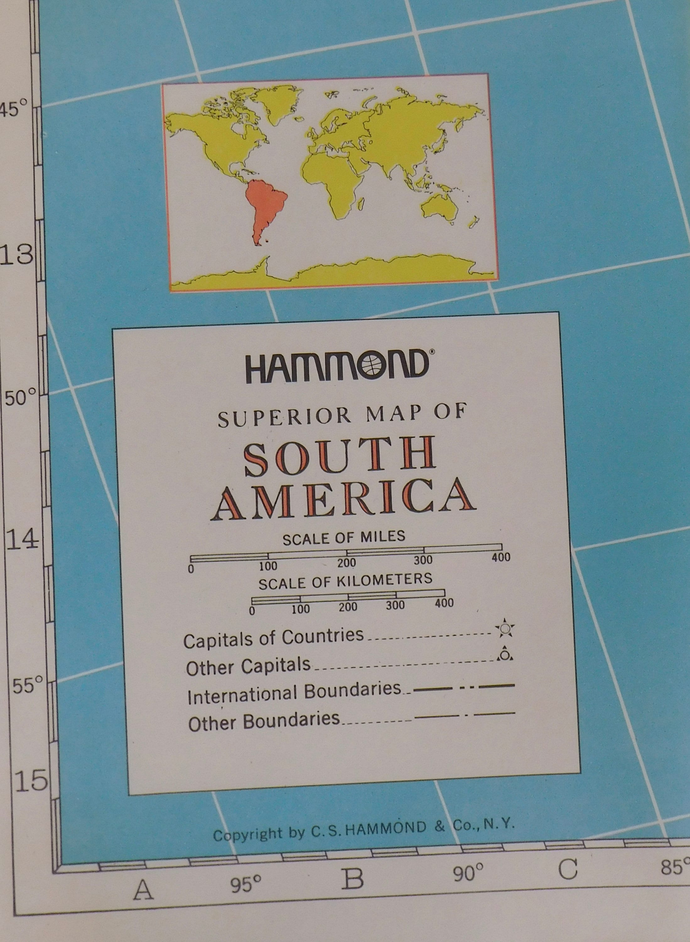 Hammond Maps of the World Eight Full Size 25 X 38 Etsy