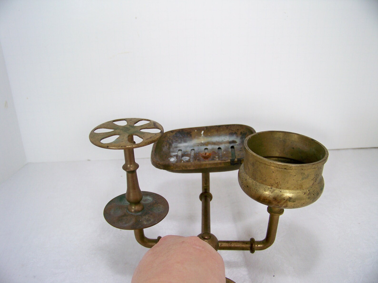 Antique Brass Bathroom Soap Cup Toothbrush Holder Etsy