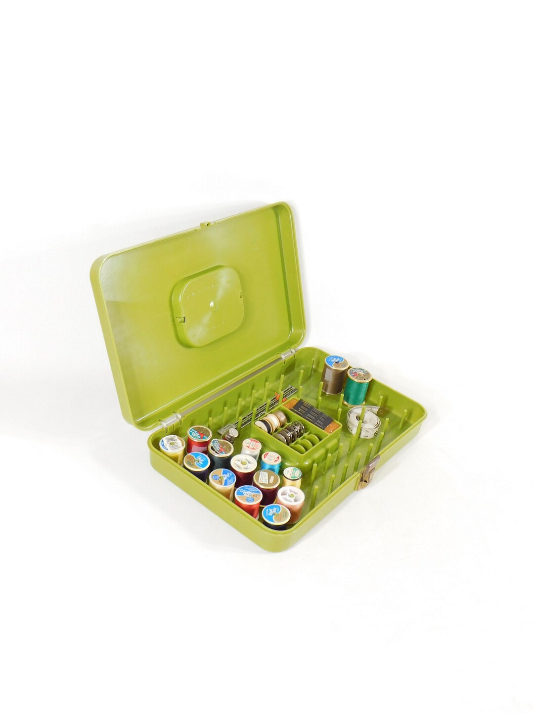 Vintage Wilson Sewing Box Thread Box Lime Green Holds 48 Etsy