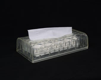 Vintage Lucite Tissue Box Quilted Design MCM Storage Solutions