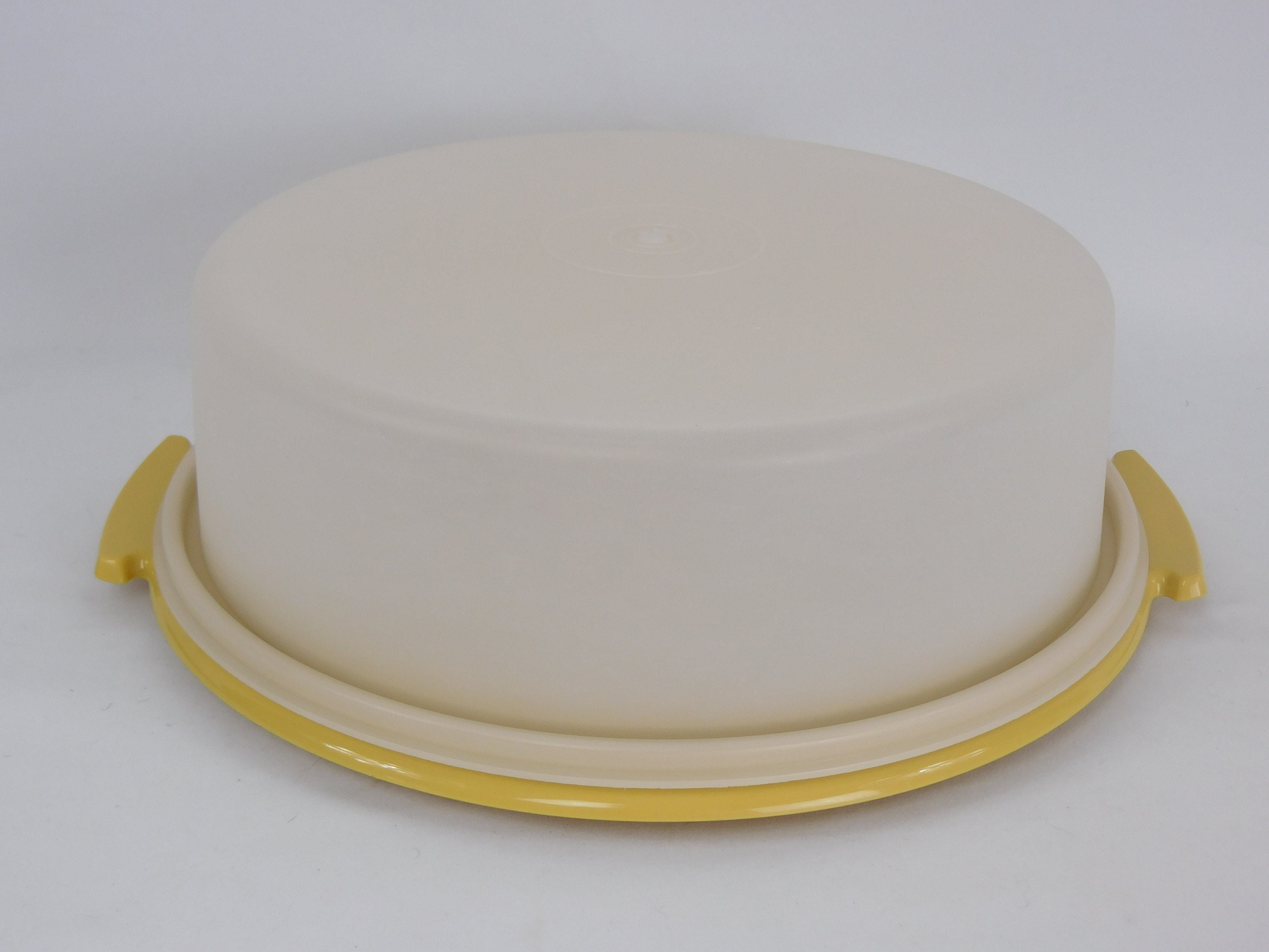 Vintage Tupperware Pie Keeper Taker Carrier #719 White 2 Pieces