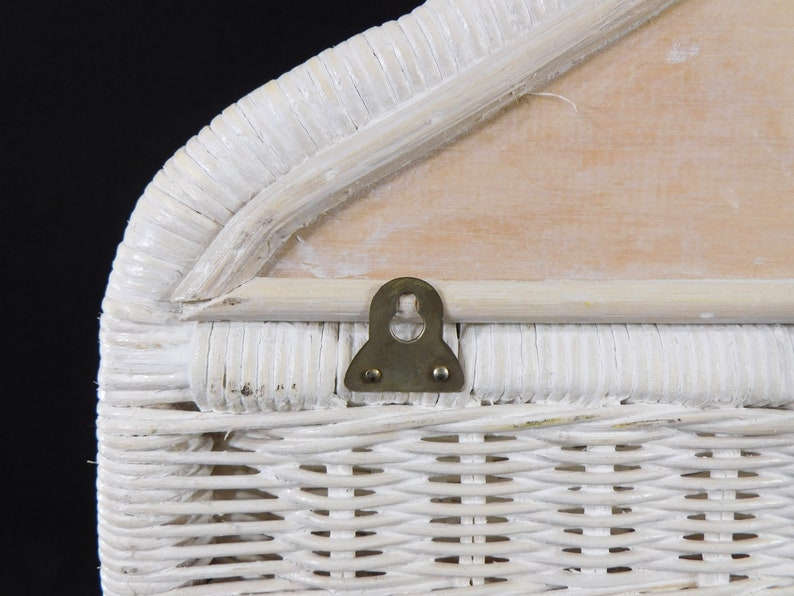 Vintage Wicker Shelf Two Tier Shelf White Wicker Rattan - Etsy