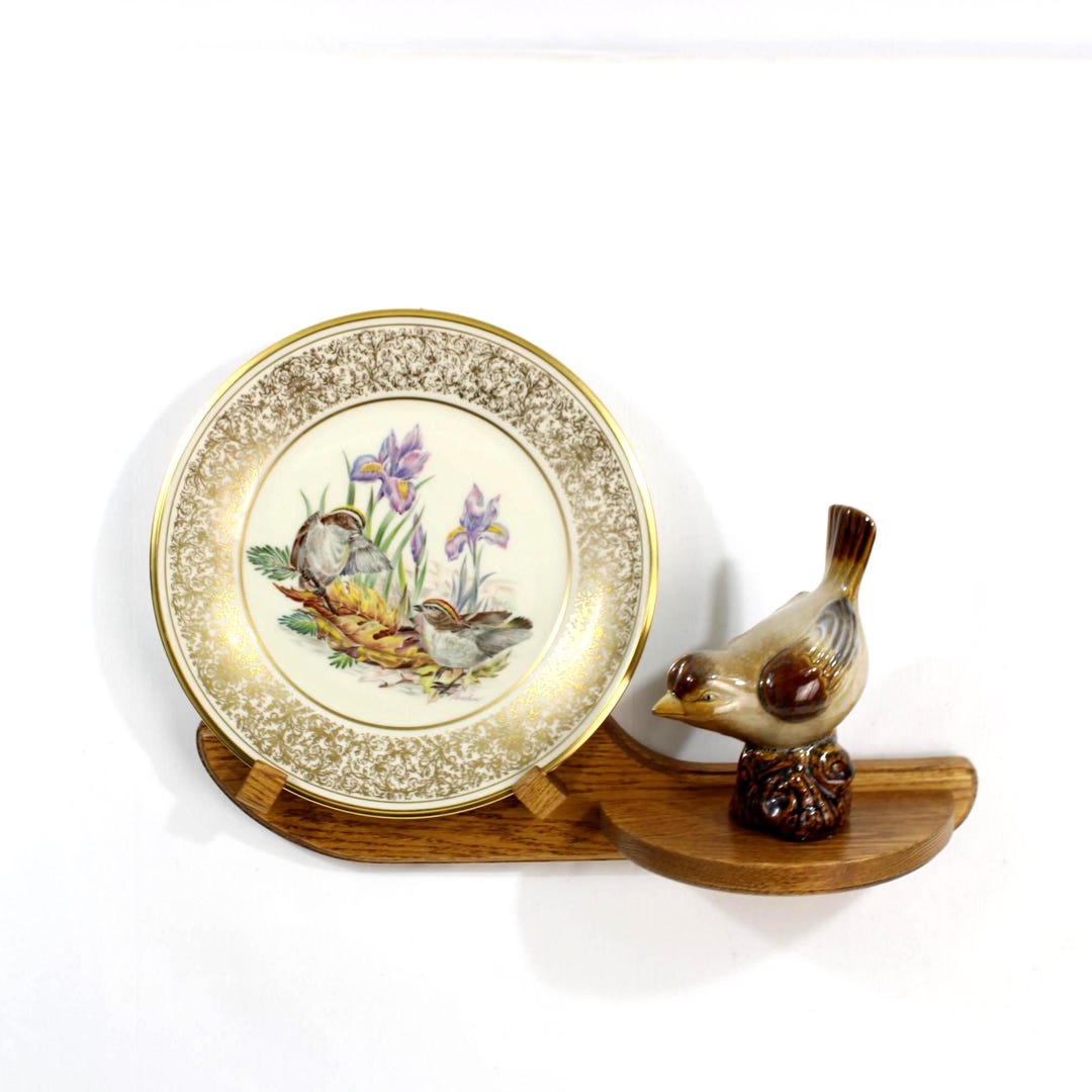 Solid Wood Plate Rack With Half Shelf Cup and Saucer Display OOAK ...