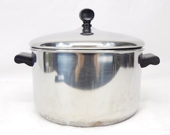 Vintage Farberware 1 Qt Saucepan With Lid Pot Stainless Steel Aluminum Clad  USA