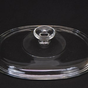Glass Lid Vintage Pyrex F12C Clear Glass Casserole Dish Lid, Oval Replacement Lid, PYREX F-12-C  Glass Lid