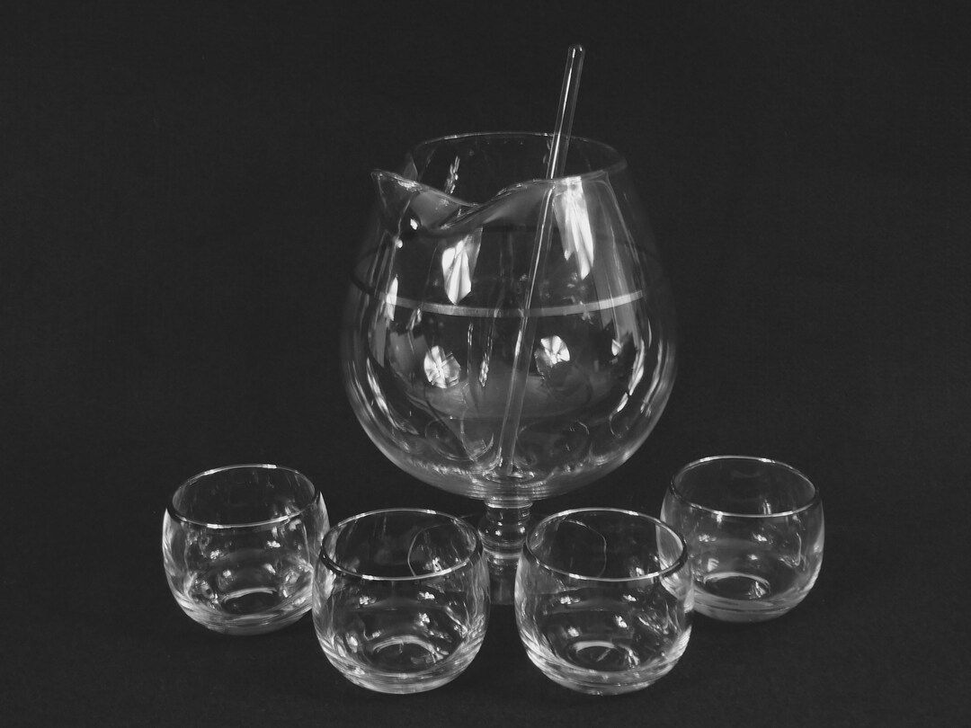 Vintage Brandy Snifter Cocktail Set Barware Cocktail Pitcher With Roly