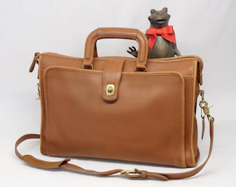 Vintage COACH Phelps Messenger Bag Briefcase No. B7D-5291 USA British Tan Glove Tanned Cowhide Leather