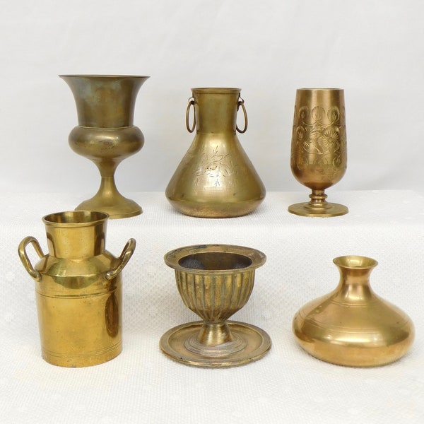 Vintage Brass YOUR CHOICE Brass Vase Vessel Variety of Shapes and Sizes
