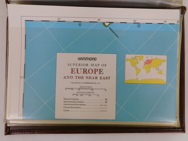 Hammond Maps of the World Eight Full Size 25 X 38 Etsy