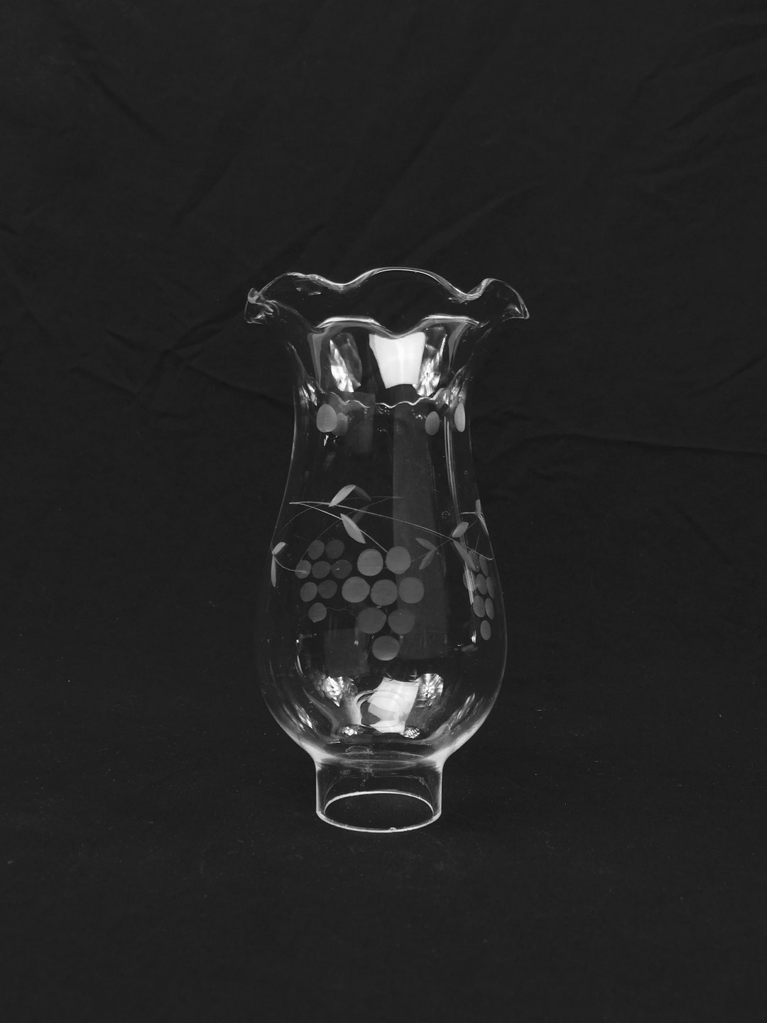 Glass Hurricane Shade Candle Sconce Shade Etched Glass Etsy