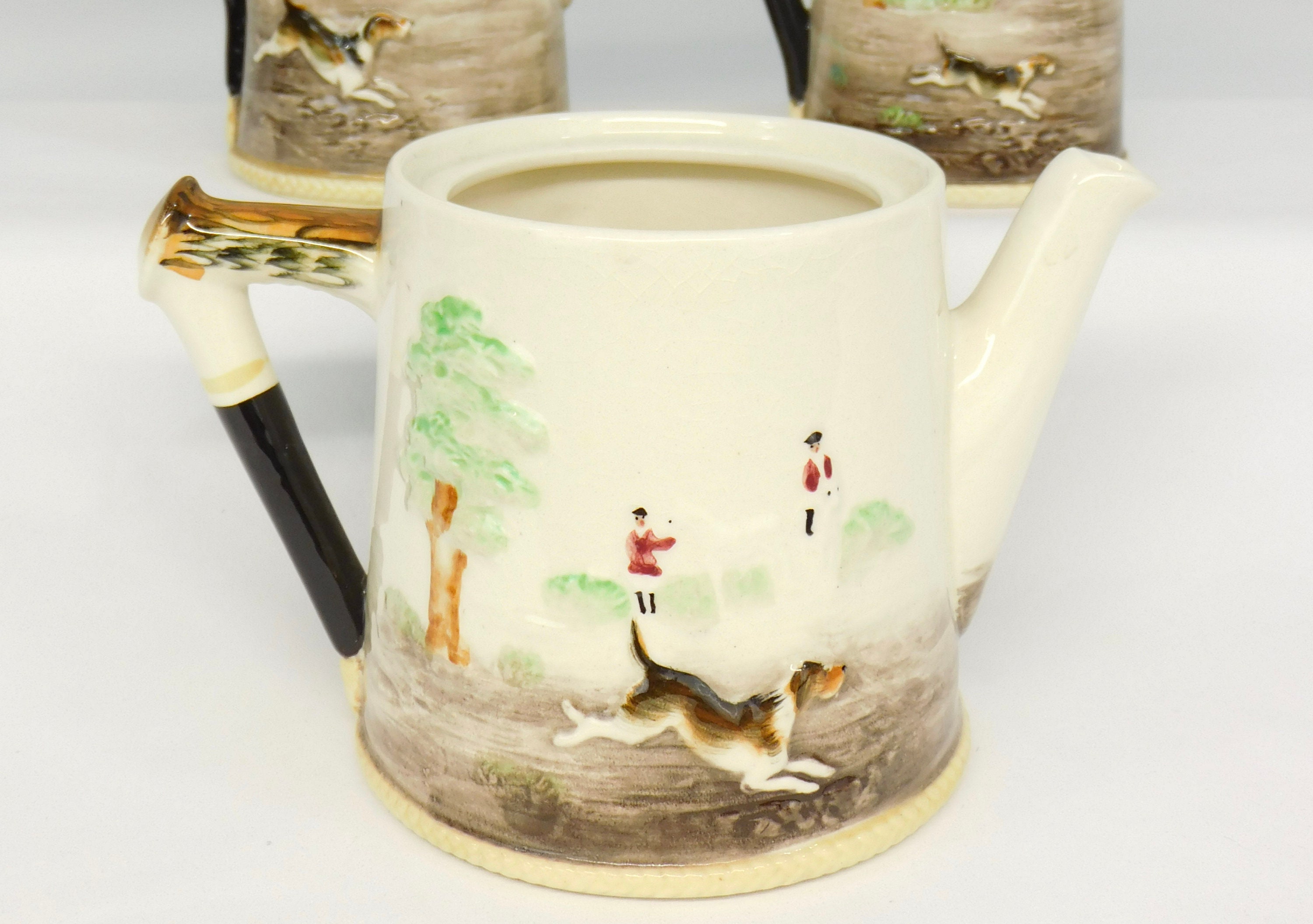 Hunting Memories Marutomo Japan Fox Head Pitcher, Ceramic Hunting Memories Marutomo Japan Fox Head Pitcher, Ceramic