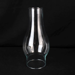 Glass Hurricane Lamp Shade, Kerosene Lamp Shade, Replacement Glass, Glass Chimney, 8 1/2&quot; tall hurricane shade, 3&quot; fitter base