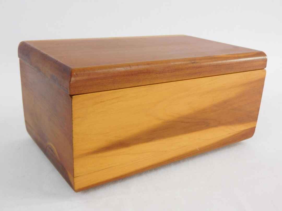 Small Cedar Wood Hope Chest Box, Jewelry Box, Trinket Box, Natural Wood